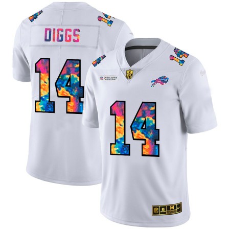 Camiseta Hombre NFL Buffalo Bills Stefon Diggs 14 Nike 2020 Multicolor Blanco